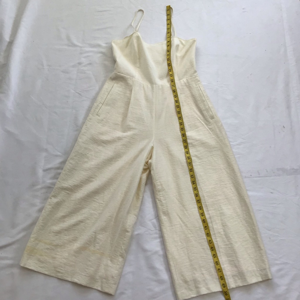 Club Monaco Women Elegant Buttery Cream Yellow Sleeveless Jumpsuit Size 6 - Picture 15 of 16